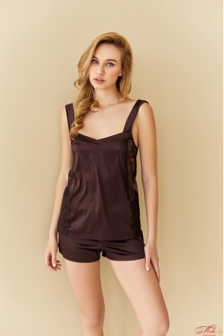 Атласный комплект майка с шортами Your Touch LN-6514